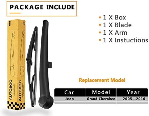 AUTOBOO Rear Wiper Arm Blade Replacement for Jeep Grand Cherokee 2005-2010