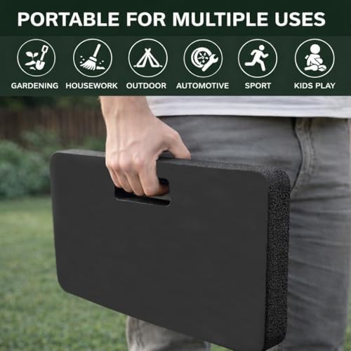 Gardzen Extra Thick Kneeling Pad for Gardening and Work, 1.5 Inch Soft NBR Foam Knee Cushion for Bathing Baby, Large Kneeler Mat for Yoga Exercise, 18x11 Inch, Black