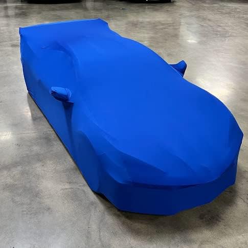 SR1 Performance USA Ultraguard Corvette Car Cover Custom Fit for C8 Corvette (2020-2026) – Indoor Stretch Satin Dust Protection, Soft Breathable Snug Fit (Blue)