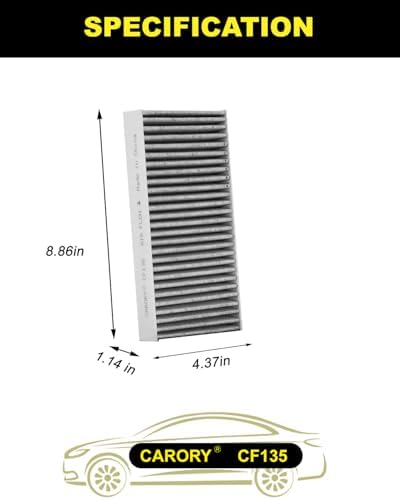 CARORY Cabin Air Filter w/Activated Carbon for Honda Civic (2001-2005), CR-V (2002-2006), Element (2003-2011), Acura RSX (2002-2006), EL, OE# 80292-S5A-003, 80292-S5D-406, CF10135,XC15439, CF135
