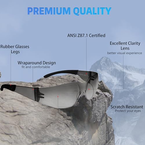 Salfboy Ansi Z87.1 Certified Safety Glasses, Bulk Protection Glasses