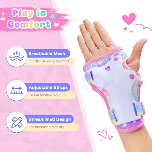 Girls Knee Pads for Kids, Toddler Knee and Elbow Pads Set