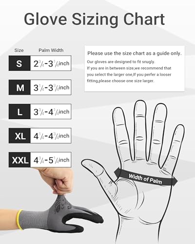 DULFINE Touchscreen 6 Pairs Pack Work Gloves for Men and Women
