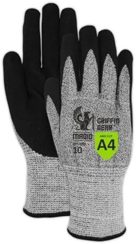 MAGID Griffin Gear ANSI A4 Sandy Nitrile Coated Work Gloves