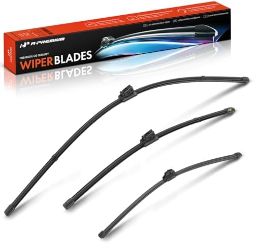 A-Premium 28"+18"+15" Windshield Wiper Blades with Wear Indicator & Towel