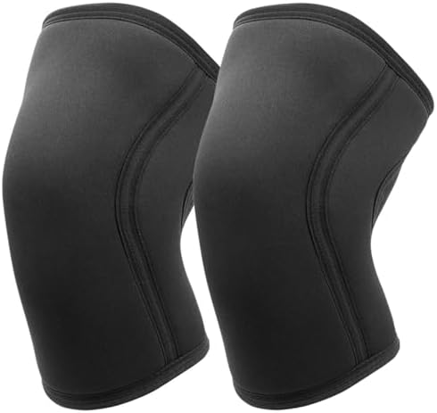 7mm Neoprene Knee Brace for Men Women, Weightlifting Knee Sleeves for Men Women Knee Compression Sleeves, Thick Compression Brace for Weightlifting Powerlifting Squatting and Cross Fit Training, Rodilleras Para Gym (Black, Large)