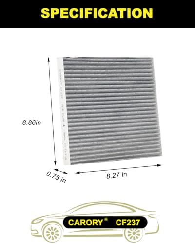 CARORY Cabin Air Filter w/Activated Carbon for Nissan Versa 12-19, Versa Note 14-19, NV200 17-21, Micra 15-19, Chevy City Express 15-18, March 12-24, Note 14-19, CF237