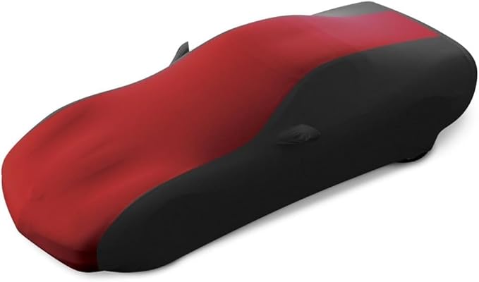 SR1 Performance C5 Corvette Car Cover 1997–2004 – Indoor Stretch Satin, Soft Breathable Dust Protection, Ultraguard Z06, Convertible, Hardtop (Dark Red/Black)