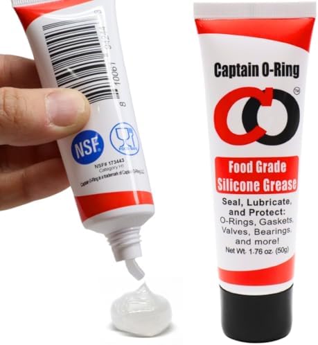Captain O-Ring - NSF Food Grade Silicone Lubricant Grease for O-Rings, Seals, Gaskets, Pumps, Pool Spa, Plumbing, Faucets, Valves, More (1.76oz, 50g)