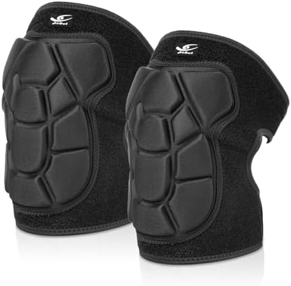 HiRui Flexible Knee Pads for Wrestling with Thick EVA Foam Padding | Anti-Slip Adjustable Collision Avoidance Knee Brace for Men Women Kids Dancers Volleyball Basketball Gardening (Black, Large)