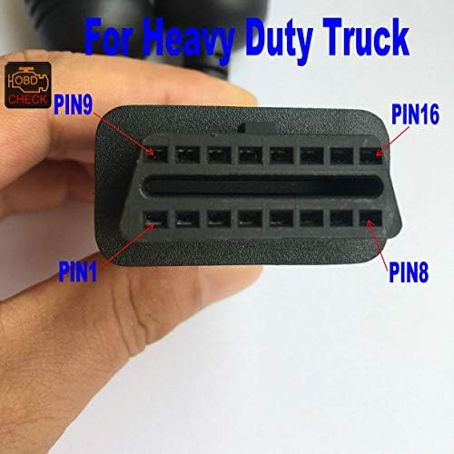 Truck OBD 6Pin 9Pin J1708 J1939 Protocol Diagnostic Adapter Cable,Heavy Duty Truck Bus Trailer OBD2 Diagnostic Scanner Conntor Black