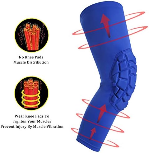 SZKANI Knee Pads Compression Leg Sleeve Knee Sleeve for All Sports Wrestling Protector Gear, 1 Pair of Knee Paded