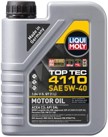 LIQUI MOLY Top Tec 4110 SAE 5W-40 Motor Oil | 1 Liter | Fully synthetic engine oil | SKU: 22120