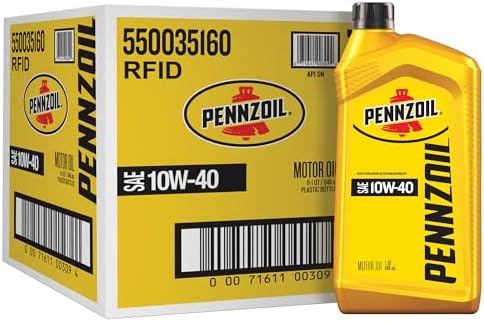 Pennzoil 10W-40 Motor Oil, 1 Quart (6 Pack)