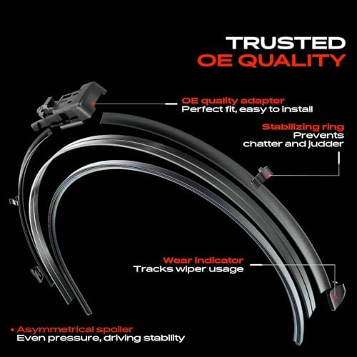 A-Premium 26"+15"+11" Windshield Wiper Blades with Wear Indicator & Towel