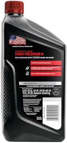 Valvoline High Mileage 150K with Maxlife Plus Technology Motor Oil SAE 10W-30 1 QT, Case of 6