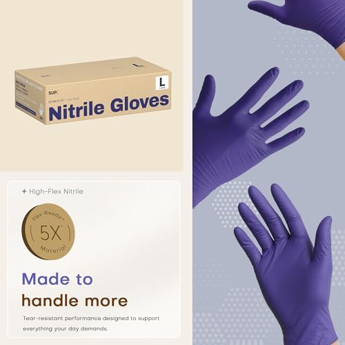 Supmedic SUP Exam Plus® Nitrile Gloves, Powder-Free Disposable Lab Violet