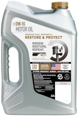 Valvoline Restore & Protect Full Synthetic 0W-16 Motor Oil 5 Quart, Pack of 3