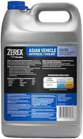 Zerex Asian Vehicle Blue Silicate and Borate Free 50/50 Prediluted Ready-to-Use Antifreeze/Coolant 1 GA, Case of 6