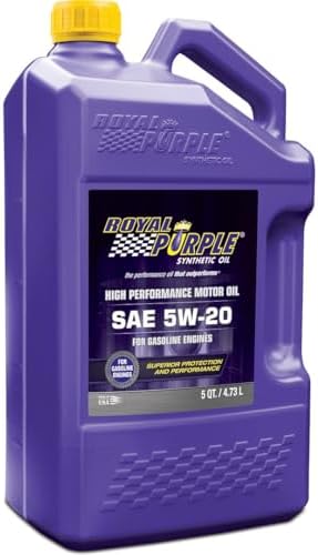 Royal Purple 05520 API-Licensed SAE 5W-20 High Performance Synthetic Motor Oil - 5 Gallon