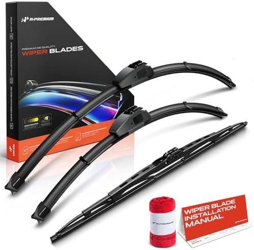 A-Premium 26"+19"+21" Windshield Wiper Blades with Wear Indicator & Towel