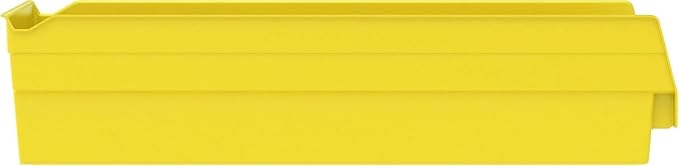 Akro-Mils 30138 Plastic Shelf Bins, Heavy Duty Storage Bins for Garage, Closet, and Drawer Organization, 18" x 6-1/2" x 4", Yellow, 12-Pack
