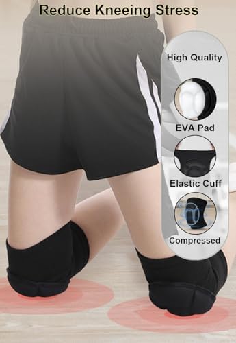 SUJAYU Knee Pads for Women Men, Volleyball Knee Pads for Women Wrestling Knee Pads Wrestling Gear, Crash Pad Snowboarding Gear Knee Protector Soft Knee Pad for Work (Medium)