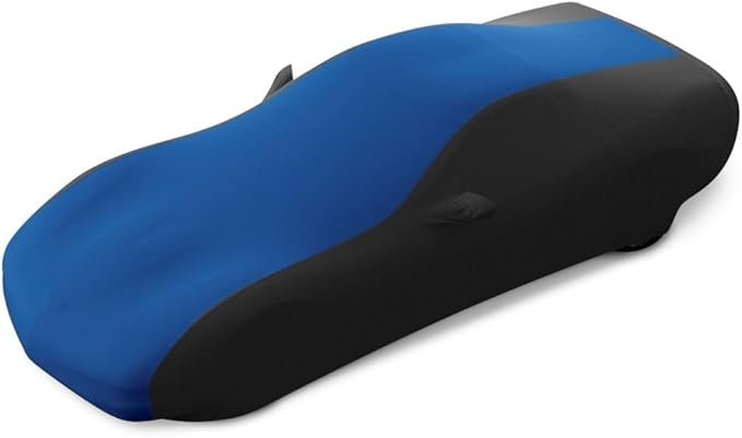 SR1 USA C4 Corvette Indoor Car Cover - Custom Fit Ultraguard Stretch Satin Sport Series - The Ultimate High End Fit for 1984-1996 C4, Z51, GS, ZR1 Convertible, Hardtop Corvettes (Blue/Black)