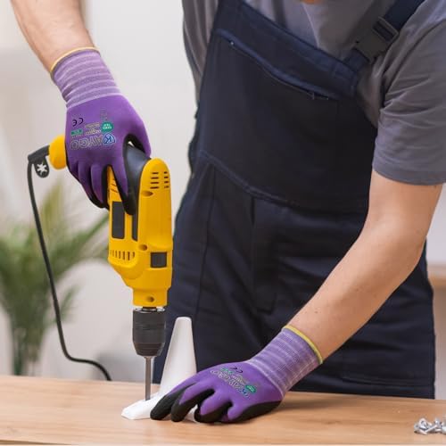 KAYGO Safety Work Gloves, MicroFoam Nitrile Coated, Men Women,KG18N
