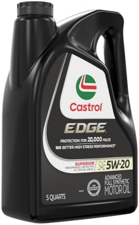 Castrol EDGE 5W-20 Advanced Full Synthetic Motor Oil, 5 Quarts