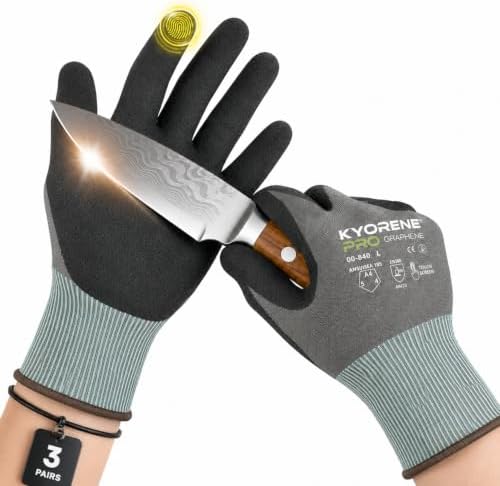 Armor Guys 00-840 Cut Resistant Work Gloves, ANSI A4, Large, 3 Pairs