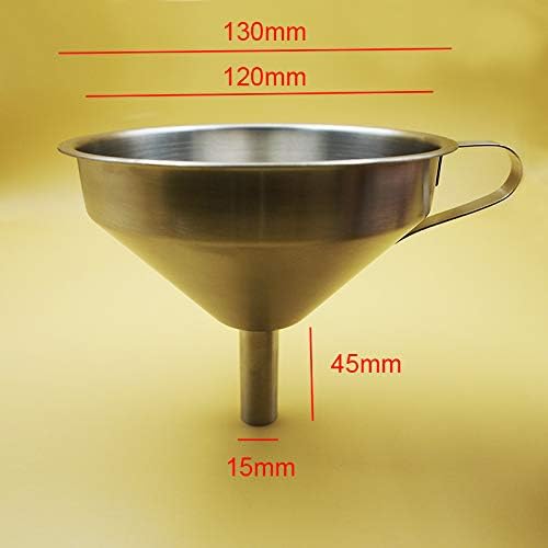 304 Stainless Steel Kitchen Funnel Wide Mouth with Collapsible Strainer Filter for Transferring Wine,Juice,Milk,Dry Powder Ingredients (Funnel 5 inch)