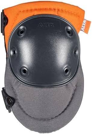 ALTA 50903.50 AltaPRO Knee Protector Pad, Gray/Orange Cordura Nylon Fabric, AltaLOK Fastening, Hard Cap, Round, Gray