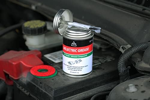 AGS Dielectric Grease for Electrical Connectors – 4oz Silicone Grease for Spark Plugs, Battery Terminals, Wiring & Connectors, Made in USA Since 1931, Brush-Top Can for Precise, Mess-Free Application