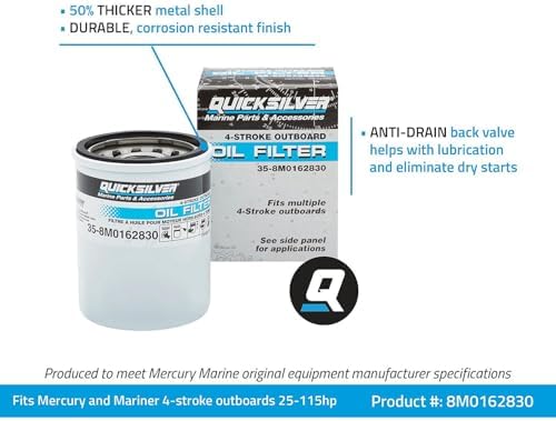 Quicksilver 8M0162830 Oil Filter for Mercury & Mariner Outboards