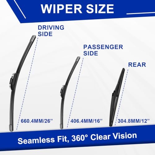 KAIYI 3 Windshield wipers Compatible with Toyota Rav4 2019-2025