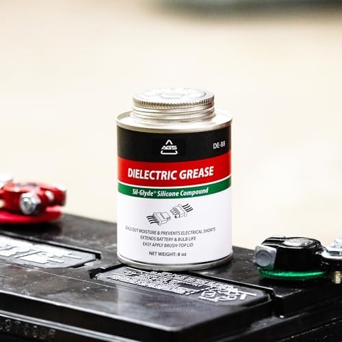 AGS Automotive Solutions Brush Top Can Dielectric Silicone Grease Compound for All Electrical Components and Connectors, 8 oz, Percise and Easy Application