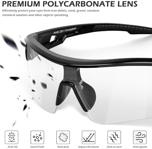 OXG 12 Pack Safety Glasses for Men Women, ANSI Z87.1 Protective Eyewear