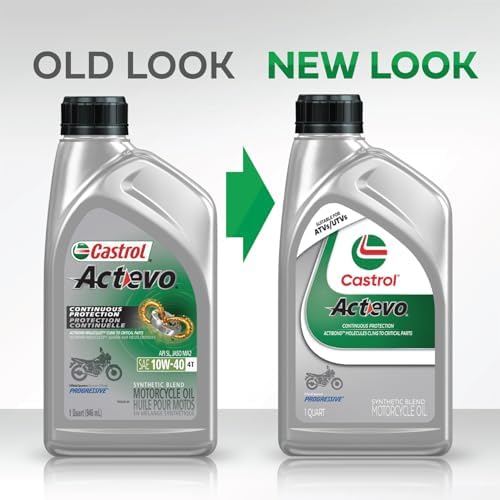 Castrol Actevo 10W-40 4T Synthetic Blend Motorcycle Oil, 1 Gallon, 3 Pack