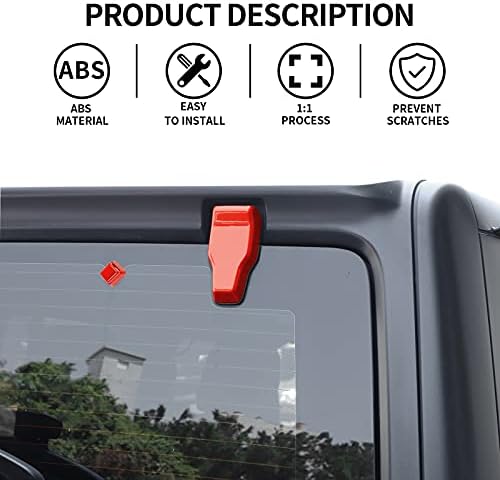Rear Tail Door Window Hinge & Rain Wiper Nozzle Decorative Cover Fit for 2018-2026 Jeep Wrangler JL JLU(Red)