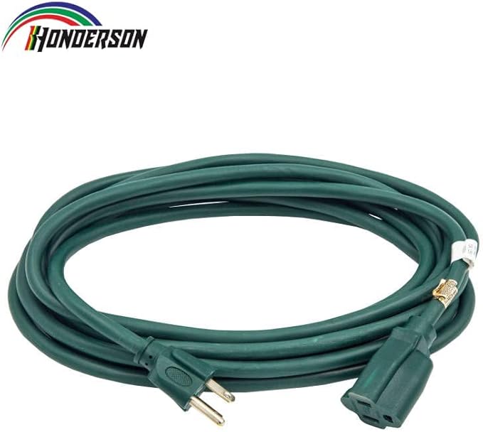 6FT Outdoor Extension Cord-16/3 SJTW Durable Green 3 Prong Grounded Plug Power Cord for Safety,Great for Outside Christmas Decorations