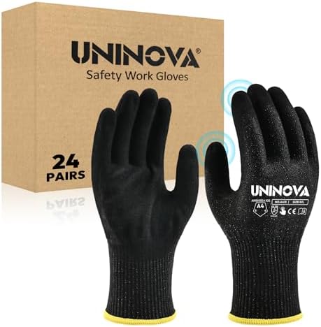 ANSI A4 Cut Resistant Gloves, Sandy Nitrile Coated, Anti Cut