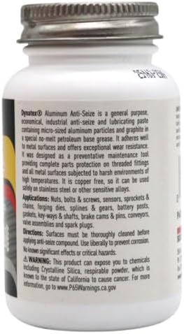 Dynatex Aluminum Anti-Seize 4 oz Can - General Purpose, Prevents Galling Seizing Corrosion, High Heat & Pressure Resistant, Aluminum & Graphite (Single)