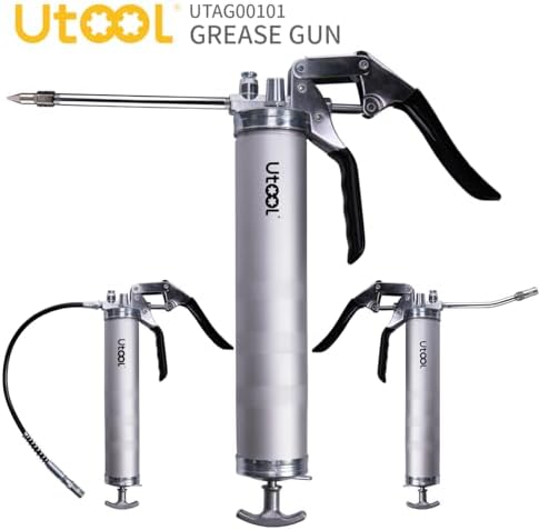 UTOOL 8000 PSI Heavy Duty Pistol Grip Grease Gun Kit, 14 oz Capacity