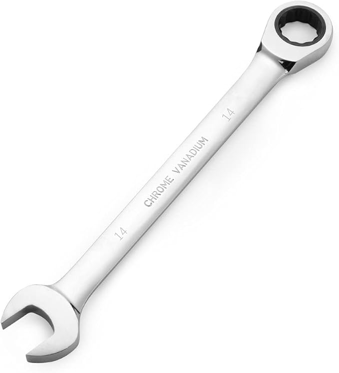 FLZOSPER 14mm Metric Ratchet Wrench,Box End Head 72-Tooth Ratcheting Combination Wrench Spanner