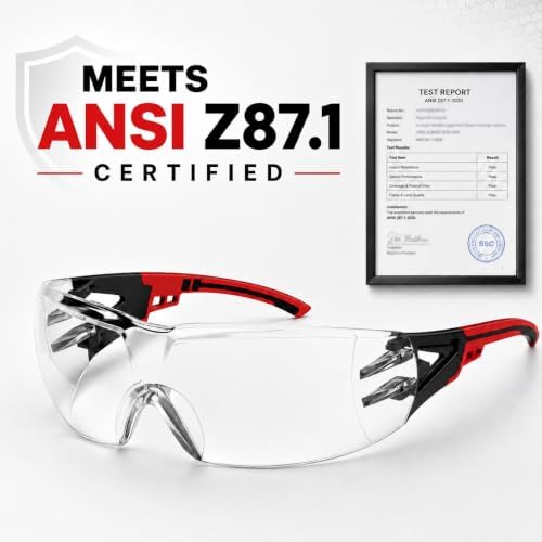 12 Pack Clear Safety Glasses Bulk for Men Women ANSI Z87.1 UV Protection