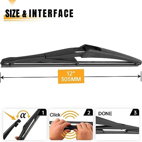 AUTOBOO 12" Rear Wiper Blade Replacement for Nissan Rogue 2008-2025
