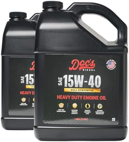 Doc's Diesel 15W-40 Full Synthetic Heavy Duty Oil, CK-4 High Heat, 2 Gal
