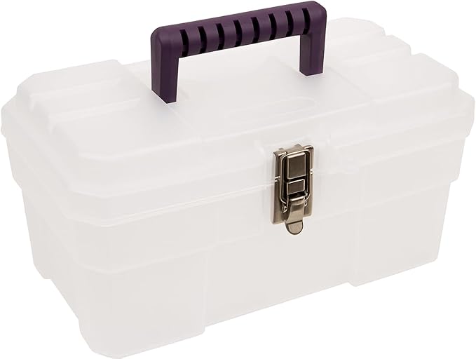 Akro-Mils 09514CFT ProBox 14-Inch Plastic Art Supply, Craft or Medical Storage Toolbox with Removable Tray, 14-Inch x 8-Inch x 8-Inch, Clear