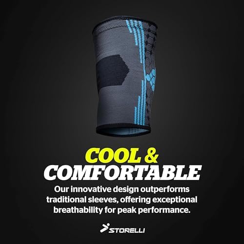 Storelli Knee Sleeve, Compression Knee Brace, Zero-Slip Silicone Band, Customizable Fit, Performance Support and Recovery, Superior Breathability